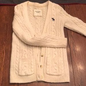 Abercrombie White cardigan sweater